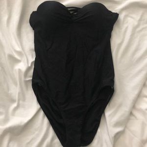 Black one-piece swimsuit